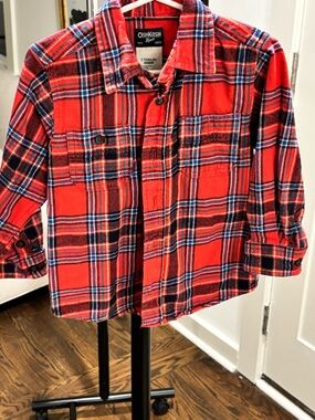 OshKosh B'gosh Red and Blue Plaid Button-Down Shirt
